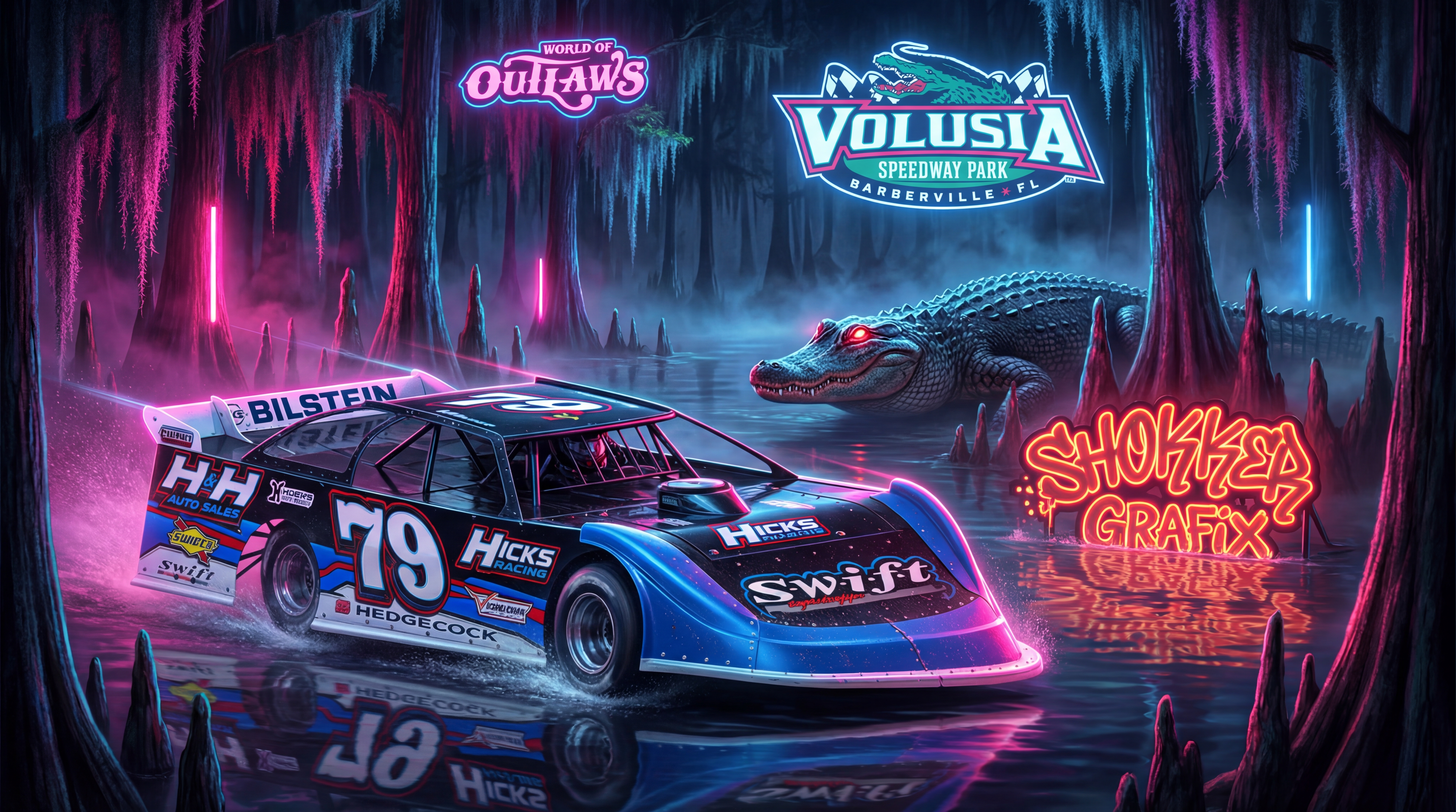 Sunshine Nationals - Neon Alligator Cyberpunk