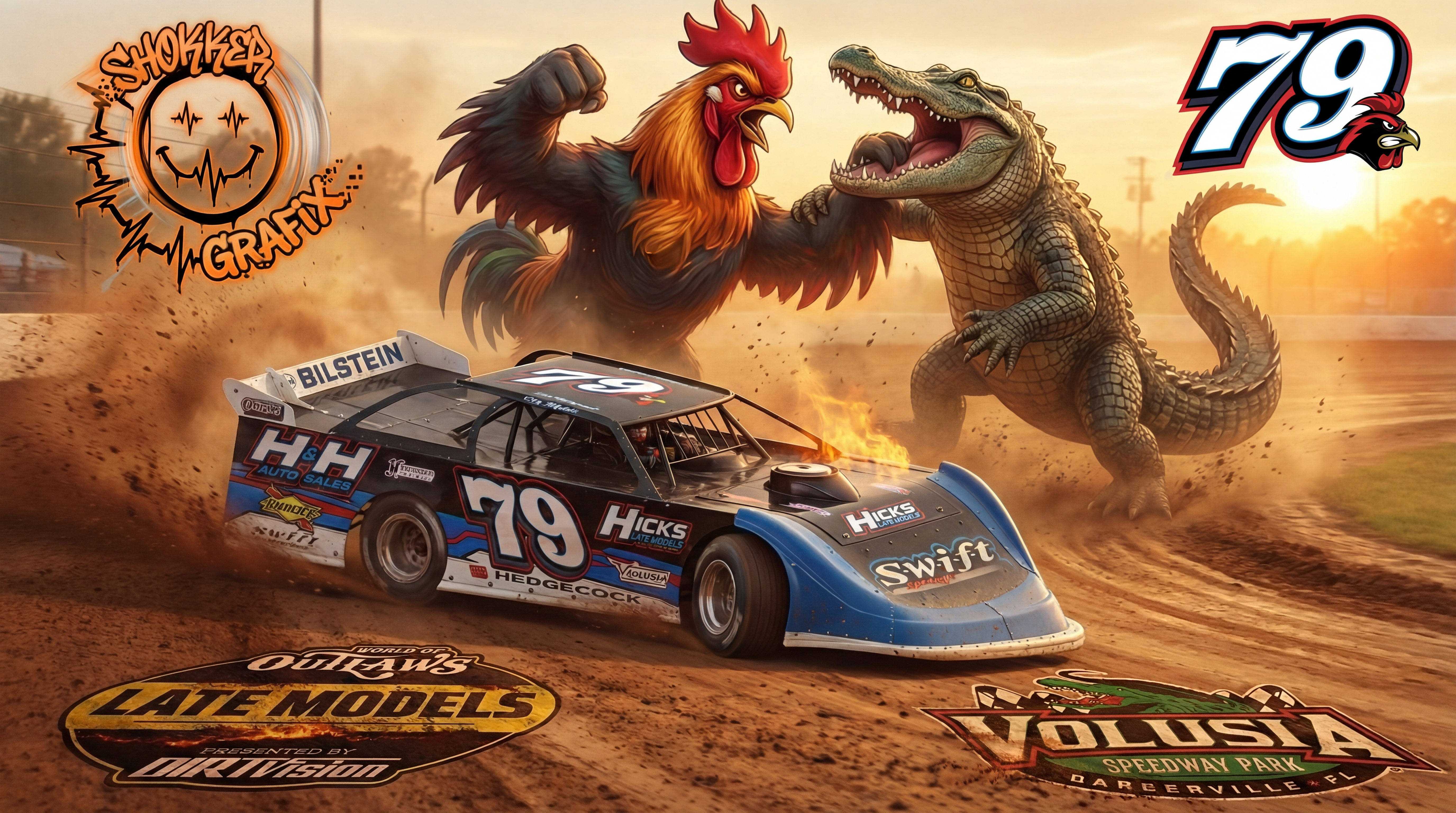 Sunshine Nationals - Retro Neon Alligator