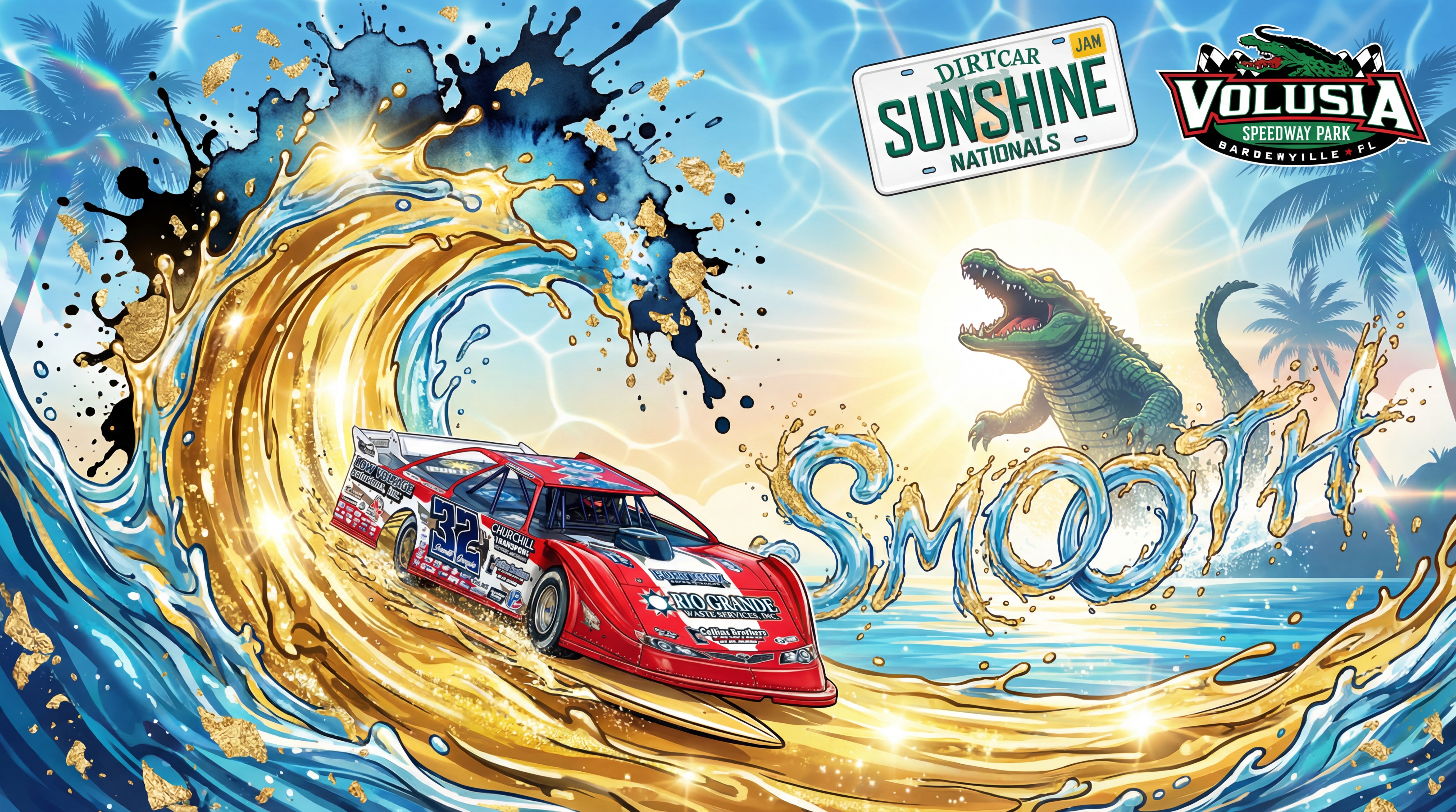 Smooth - Gold Splash Racing Art